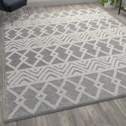 Flash Furniture Gray/Ivory 8x10 Hand Woven Boho Patterned Area Rug -Rugs&Mats Official Shop Belnick20LLC CIxx21xx231xx810xxGYxxGGxxLS2xxff3447
