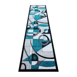 Flash Furniture Turquoise 3 x 10 Geometric Abstract Area Rug -Rugs&Mats Official Shop Belnick20LLC KPxxRG950xx310xxTQxxGGxx412c33