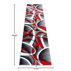 Flash Furniture Red 2' x 7' Modern Plush Abstract Area Rug -Rugs&Mats Official Shop Belnick20LLC KPxxRG951xx27xxRDxxGGxxDIMSxxcef6bc