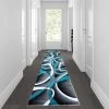 Flash Furniture Turquoise 3' x 10' Modern Plush Abstract Area Rug