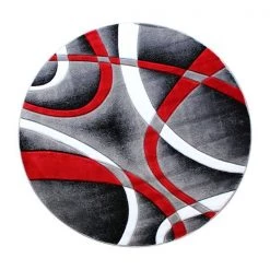 Flash Furniture Red 4' x 4' Modern Plush Abstract Area Rug -Rugs&Mats Official Shop Belnick20LLC KPxxRG951xx44xxRDxxGGxx070e5c