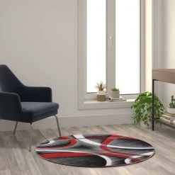 Flash Furniture Red 4' x 4' Modern Plush Abstract Area Rug -Rugs&Mats Official Shop Belnick20LLC KPxxRG951xx44xxRDxxGGxxLS2xxdc448f