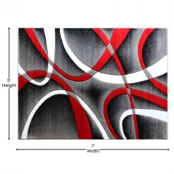 Flash Furniture Red 5' x 7' Modern Plush Abstract Area Rug -Rugs&Mats Official Shop Belnick20LLC KPxxRG951xx57xxRDxxGGxxDIMSxxcab378