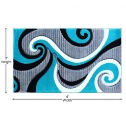Flash Furniture Turquoise 2' x 3' Modern Plush Abstract Area Rug -Rugs&Mats Official Shop Belnick20LLC KPxxRG952xx23xxTQxxGGxxDIMSxx619a4b