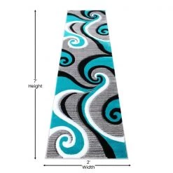 Flash Furniture Turquoise 2' x 7' Modern Plush Abstract Area Rug -Rugs&Mats Official Shop Belnick20LLC KPxxRG952xx27xxTQxxGGxxDIMSxx3dc12c