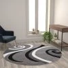 Flash Furniture Gray 5' x 5' Modern Plush Abstract Area Rug -Rugs&Mats Official Shop Belnick20LLC KPxxRG952xx55xxGYxxGGxxLSxx315025