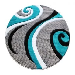 Flash Furniture Turquoise 5' x 5' Modern Plush Abstract Area Rug -Rugs&Mats Official Shop Belnick20LLC KPxxRG952xx55xxTQxxGGxxee5f51