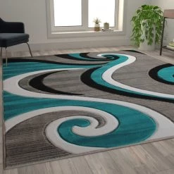 Flash Furniture Turquoise 8' x 10' Modern Plush Abstract Area Rug -Rugs&Mats Official Shop Belnick20LLC KPxxRG952xx810xxTQxxGGxxLS2xxd97d13