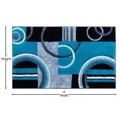 Flash Furniture Turquoise 2' x 3' Geometric Abstract Area Rug -Rugs&Mats Official Shop Belnick20LLC KPxxRG953xx23xxTQxxGGxxDIMSxx5698aa