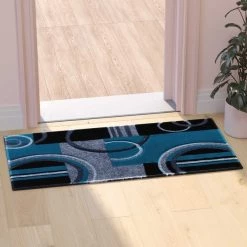 Flash Furniture Turquoise 2' x 3' Geometric Abstract Area Rug -Rugs&Mats Official Shop Belnick20LLC KPxxRG953xx23xxTQxxGGxxLS2xx713ef3