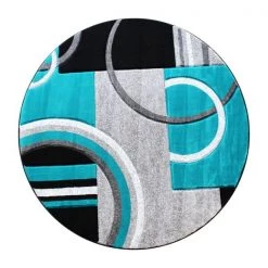 Flash Furniture Turquoise 5' x 5' Geometric Abstract Area Rug -Rugs&Mats Official Shop Belnick20LLC KPxxRG953xx55xxTQxxGGxx53dd17