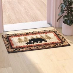 Flash Furniture 2' x 3' Brown Rustic Bear and Cub Olefin Area Rug
