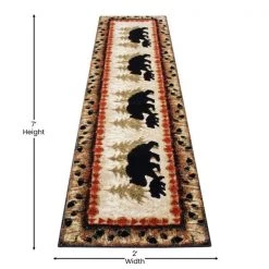 Flash Furniture 2' x 7' Brown Rustic Bear and Cub Olefin Area Rug -Rugs&Mats Official Shop Belnick20LLC KPxxRGB3940xx27xxBNxxGGxxDIMSxx3329d0