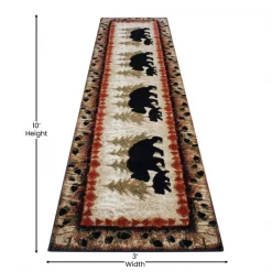 Flash Furniture 3' x 10' Brown Rustic Bear and Cub Olefin Area Rug -Rugs&Mats Official Shop Belnick20LLC KPxxRGB3940xx310xxBNxxGGxxDIMSxx6626c5