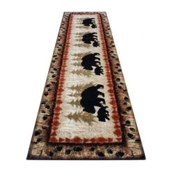 Flash Furniture 3' x 10' Brown Rustic Bear and Cub Olefin Area Rug -Rugs&Mats Official Shop Belnick20LLC KPxxRGB3940xx310xxBNxxGGxxcb5df6