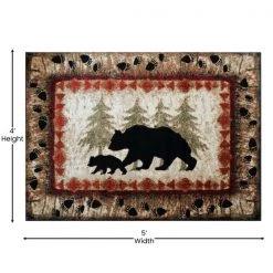 Flash Furniture 4' x 5' Brown Rustic Bear and Cub Olefin Area Rug -Rugs&Mats Official Shop Belnick20LLC KPxxRGB3940xx45xxBNxxGGxxDIMSxxd3b2e6