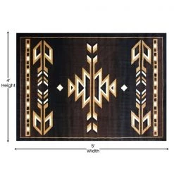 Flash Furniture Brown 4' x 5' Southwestern Arrow Motif Area Rug -Rugs&Mats Official Shop Belnick20LLC KPxxRGB9072xx45xxBNxxGGxxDIMSxxa38bbc