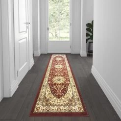 Flash Furniture Burgundy 2 x 7 Traditional Persian Style Area Rug