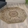 Flash Furniture Ivory 4x4 Octagon Traditional Persian Style Rug
