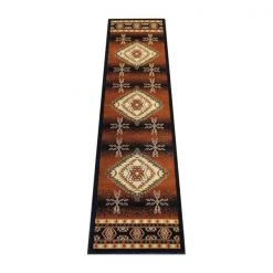 Flash Furniture Black 3 x 10 Southwestern Style Patterned Area Rug -Rugs&Mats Official Shop Belnick20LLC NRxxRG211xx310xxBKxxGGxx535c88