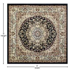 Flash Furniture Black 7x7 Square Traditional Persian Style Rug -Rugs&Mats Official Shop Belnick20LLC NRxxRGB401xx77SxxBKxxGGxxDIMSxx8d170f