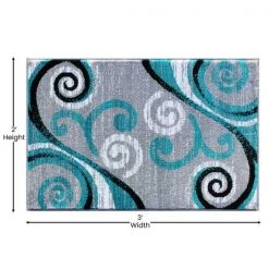 Flash Furniture Turquoise 2' x 3' Distressed Abstract Area Rug -Rugs&Mats Official Shop Belnick20LLC OKRxxRG1100xx23xxTQxxGGxxDIMSxxf7f526