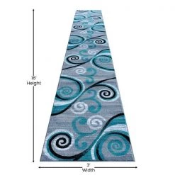 Flash Furniture Turquoise 3' x 16' Distressed Abstract Area Rug -Rugs&Mats Official Shop Belnick20LLC OKRxxRG1100xx316xxTQxxGGxxDIMSxxfb1825
