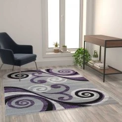 Flash Furniture Purple 5' x 7' Distressed Abstract Area Rug -Rugs&Mats Official Shop Belnick20LLC OKRxxRG1100xx57xxPUxxGGxxLS2xx4d4783