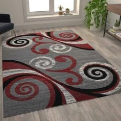 Flash Furniture Red 6' x 9' Distressed Abstract Area Rug -Rugs&Mats Official Shop Belnick20LLC OKRxxRG1100xx69xxRDxxGGxxLS2xx0e3af8
