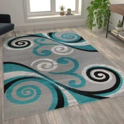 Flash Furniture Turquoise 6' x 9' Distressed Abstract Area Rug -Rugs&Mats Official Shop Belnick20LLC OKRxxRG1100xx69xxTQxxGGxxLS2xxa7e0b1