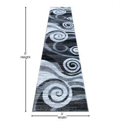 Flash Furniture Gray 2' x 11' Modern Swirl Pattern Area Rug -Rugs&Mats Official Shop Belnick20LLC OKRxxRG1103xx211xxGYxxGGxxDIMSxx8e9bb6