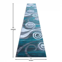 Flash Furniture Turquoise 3' x 16' Modern Swirl Pattern Area Rug -Rugs&Mats Official Shop Belnick20LLC OKRxxRG1103xx316xxTQxxGGxxDIMSxx36f7eb