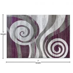 Flash Furniture Purple 5' x 7' Modern Swirl Pattern Area Rug -Rugs&Mats Official Shop Belnick20LLC OKRxxRG1103xx57xxPUxxGGxxDIMSxxc01fe5