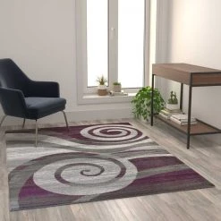 Flash Furniture Purple 5' x 7' Modern Swirl Pattern Area Rug -Rugs&Mats Official Shop Belnick20LLC OKRxxRG1103xx57xxPUxxGGxxLS2xx48b03d