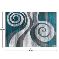 Flash Furniture Turquoise 5' x 7' Modern Swirl Pattern Area Rug -Rugs&Mats Official Shop Belnick20LLC OKRxxRG1103xx57xxTQxxGGxxDIMSxx13d203