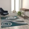 Flash Furniture Turquoise 5' x 7' Modern Swirl Pattern Area Rug