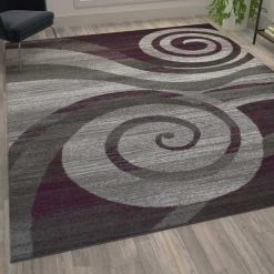 Flash Furniture Purple 6' x 9' Modern Swirl Pattern Area Rug -Rugs&Mats Official Shop Belnick20LLC OKRxxRG1103xx69xxPUxxGGxxLS2xxe64c51