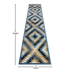 Flash Furniture Blue 2' x 11' Diamond Patterned Area Rug -Rugs&Mats Official Shop Belnick20LLC OKRxxRG1106xx211xxBLxxGGxxDIMSxx67a49e
