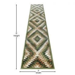 Flash Furniture Green 2' x 11' Diamond Patterned Area Rug -Rugs&Mats Official Shop Belnick20LLC OKRxxRG1106xx211xxGNxxGGxxDIMSxxb96650