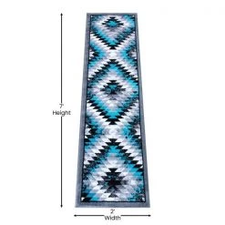 Flash Furniture Turquoise 2' x 7' Diamond Patterned Area Rug -Rugs&Mats Official Shop Belnick20LLC OKRxxRG1106xx27xxTQxxGGxxDIMSxx588218