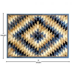Flash Furniture Blue 4' x 5' Diamond Patterned Area Rug -Rugs&Mats Official Shop Belnick20LLC OKRxxRG1106xx45xxBLxxGGxxDIMSxxaefedf