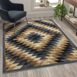 Flash Furniture Blue 5' x 7' Diamond Patterned Area Rug