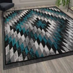 Flash Furniture Turquoise 5' x 7' Diamond Patterned Area Rug -Rugs&Mats Official Shop Belnick20LLC OKRxxRG1106xx57xxTQxxGGxxLS2xx6989ed