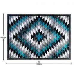 Flash Furniture Turquoise 8' x 10' Diamond Patterned Area Rug -Rugs&Mats Official Shop Belnick20LLC OKRxxRG1106xx810xxTQxxGGxxDIMSxx6c535a