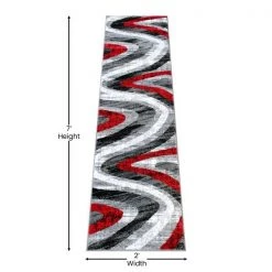 Flash Furniture Red 2' x 7' Modern Waves Indoor Olefin Area Rug -Rugs&Mats Official Shop Belnick20LLC OKRxxRG1107xx27xxRDxxGGxxDIMSxx99f614