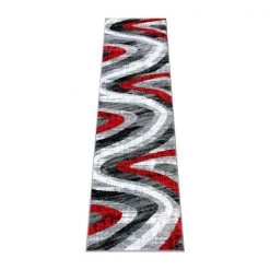 Flash Furniture Red 2' x 7' Modern Waves Indoor Olefin Area Rug -Rugs&Mats Official Shop Belnick20LLC OKRxxRG1107xx27xxRDxxGGxxa0376c