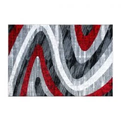 Flash Furniture Red 5' x 7' Modern Waves Indoor Olefin Area Rug -Rugs&Mats Official Shop Belnick20LLC OKRxxRG1107xx57xxRDxxGGxx9094c9