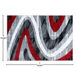 Flash Furniture Red 5' x 7' Modern Waves Indoor Olefin Area Rug -Rugs&Mats Official Shop Belnick20LLC OKRxxRG1107xx57xxRDxxGGxxDIMSxxe7f0a6