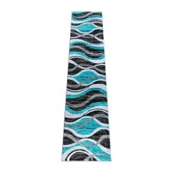 Flash Furniture Turquoise 2' x 11' Ripple Pattern Indoor Area Rug -Rugs&Mats Official Shop Belnick20LLC OKRxxRG1109xx211xxTQxxGGxxecb60a