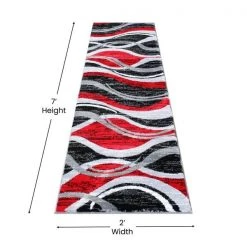 Flash Furniture Red 2' x 7' Ripple Patterned Indoor Area Rug -Rugs&Mats Official Shop Belnick20LLC OKRxxRG1109xx27xxRDxxGGxxDIMSxxe6ad68